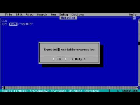 Qbasic Programming in Hindi VARIABLE as String IN QBASIC PART 5