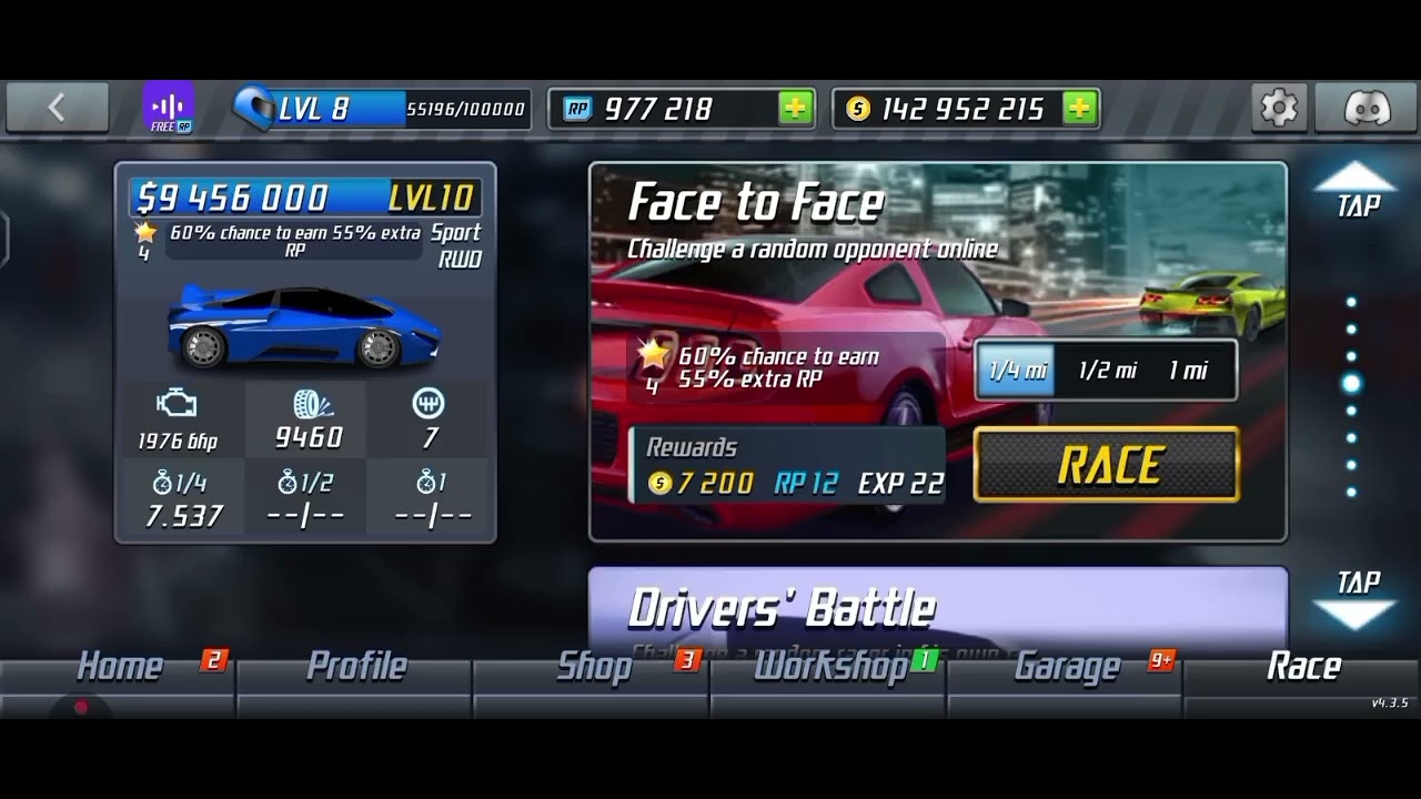 Drag Racing SSC Tuatara Level 10 1/4 mile, Nightmare time breaker: 7.499, I think I broke it ☠️