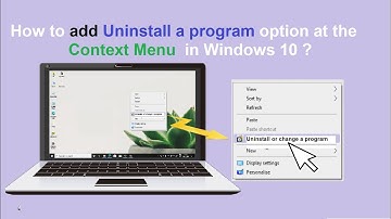 How to add uninstall a program option at the context menu in Windows 10 ?