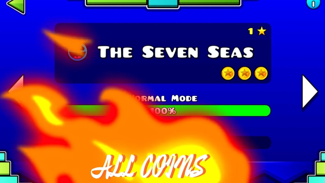 Geometry dash Meltdown The Seven Seas (ALL COINS) - YouTube