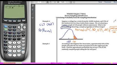 STA2023 Chapter 7 Video 6 Calculating Probabilities from the Sampling Distribution