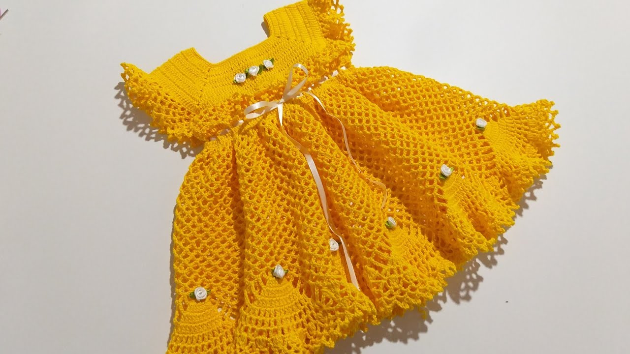 vestido de croche amarelo infantil