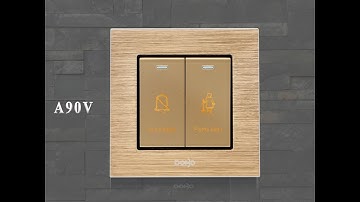 SERIES A90V - Nhôm Cao Cấp - Công tắc Ổ cắm điện DoBo Hàn Quốc - Dòng sản phẩm hình vuông màu vàng