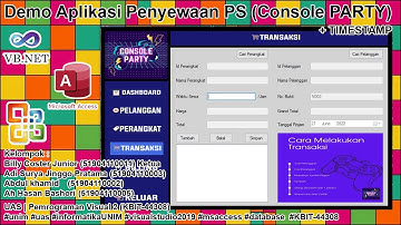 KBIT-44308 | Demo Aplikasi Penyewaan PS (Console Party) - UAS Pemrograman Visual 2 #informatikaUNIM
