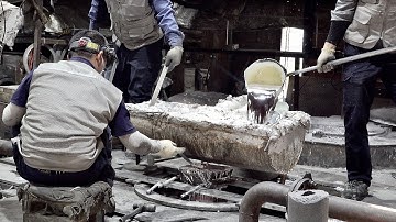 Korean Aluminum Foundry With Extreme Heat and Hard Work. Amazing Aluminum Casting Process