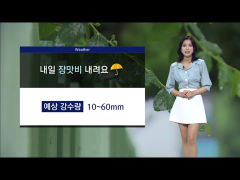 내일 장맛비..10~60mm, 늦은 오후 그쳐