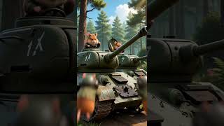 Танковая битва хома и друзей против лисы wg #shorts #military #animals #minecraft