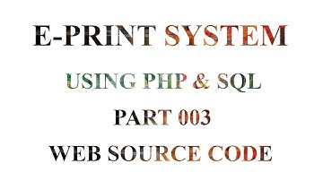 Online E-Print System Using PHP  & SQL | Bootstrap & Jquery in Urdu Part 003