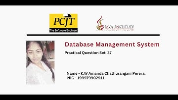 DBMS Question Session Task No 37 | 1st Year | Semester 01 | Java Institute.