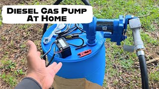 Diesel Gas Pump at Home | 30 Gallon Plastic Storage Container