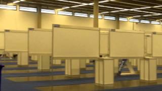 Poster halls at EGU GA 2011 being set up