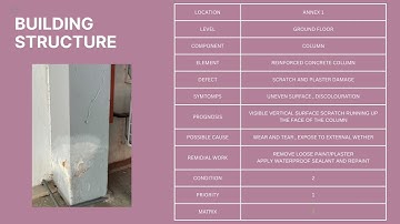 BST 255 BUILDING SURVEYING PRACTICE 11 DEFECT ANALYSIS