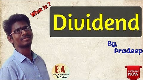 Dividend l Meaning l Explanation l Tamil l By Pradeep Rishikesavan