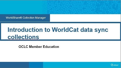 Introduction to WorldCat data sync collections