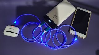 كيبل لشحن الهاتف مغناطيسي مضيئ Magnetic Cable USB To Type C & Micro USB Illuminated