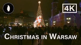 【4K】Christmas Walk in Warsaw 2020 | Christmas Illuminations | Świąteczna Iluminacja Warszawa | ASMR