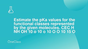 Estimate the pKa values for the functional classes represented by the given molecules CEC H NH OH 1