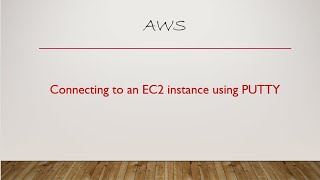 Connect to EC2 instance on AWS using PUTTY