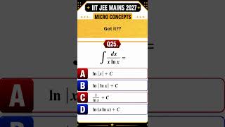 integration of 1 / x ln x is ? IIT JEE Mains Micro Concepts #jee2027