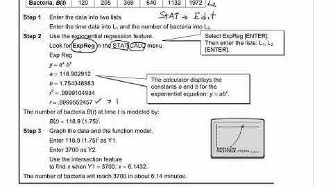 Lesson 7-8: Curve Fitting Exponential & Logarithmic Models