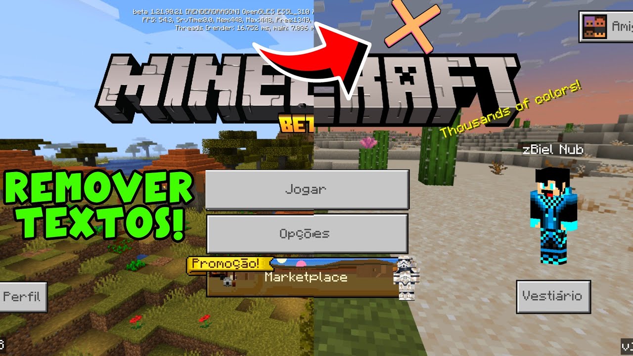 COMO TIRAR OS TEXTOS DAS BETAS DO MINECRAFT PE !! (Beta/Preview) - YouTube