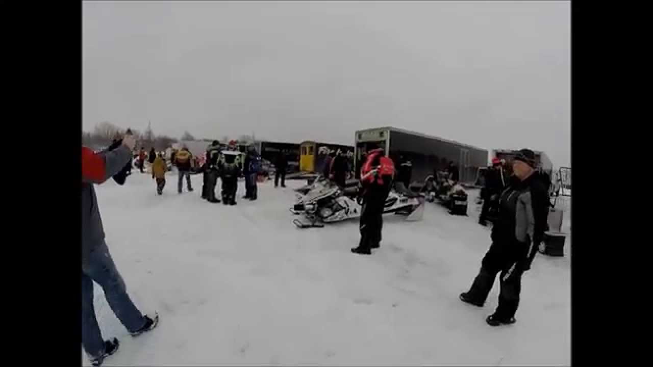 Cadillac Snowmobile Races on lake Cadillac Go Pro 2015 YouTube
