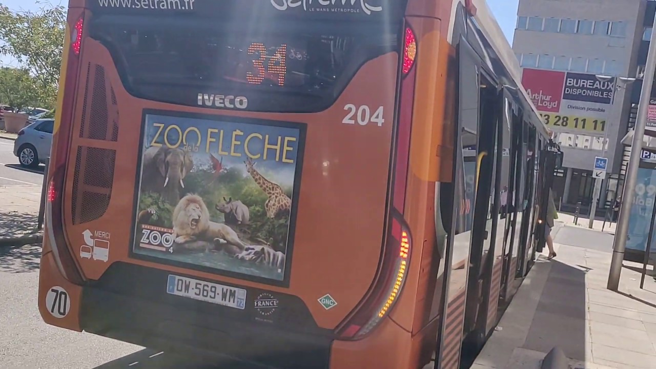 IVECO UrbanWay 12 CNG ZF #204 | Ligne 34 | Réseau SETRAM du Mans