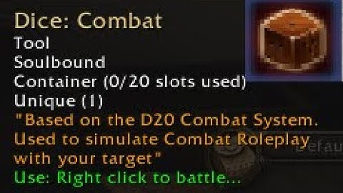 TRP3 Extended Item Showcase | Combat Dice | Mount Inventory| Obidiah does WoW | Roleplaying
