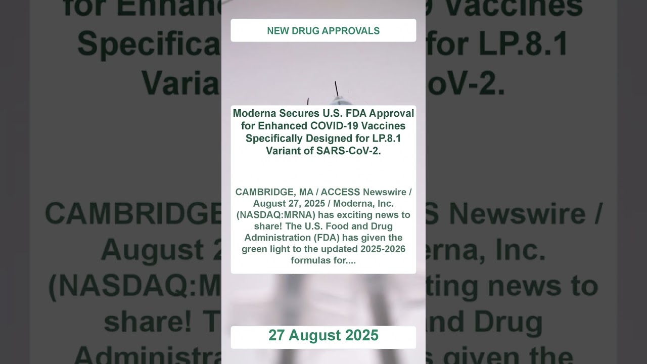 Moderna FDA Approval for COVID-19 LP.8.1 Variant Vaccine | MCQs