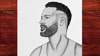 How To Draw Neymar Jr - Pencil Drawing Tutorial - Neymar Jr Man Drawing - Man Portrait Drawing