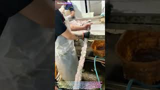 Satisfying Food Processing: Watch a Master Butcher Perfectly Clean Pork Intestines! 🐷🔪