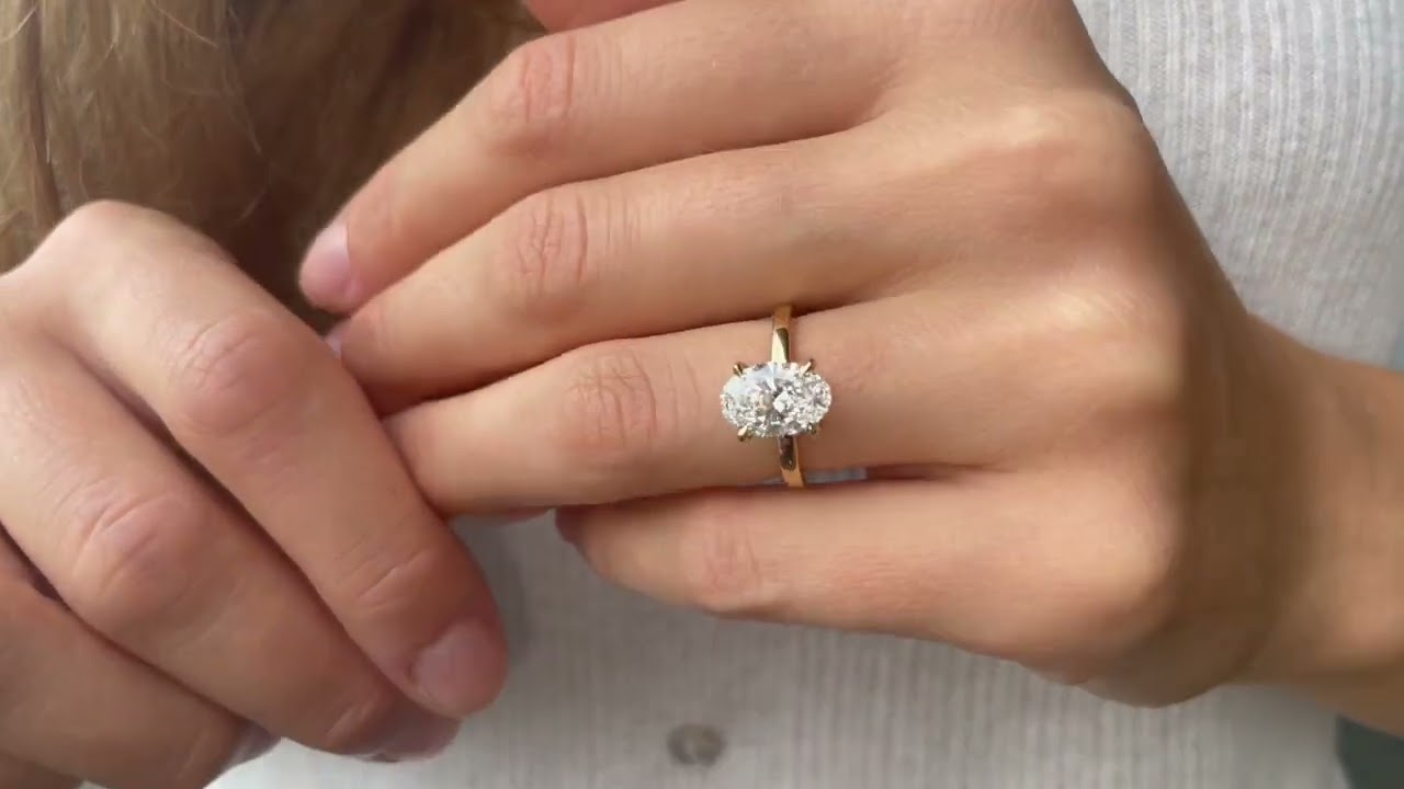 Zoe Sugg's 4ct Oval Lab Diamond Engagement Ring - Ethica Diamonds, image size:1280x720