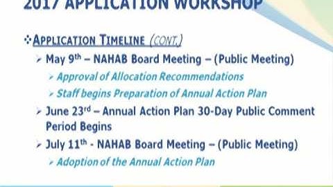 2017 Community Development Block Grant (CDBG) Application Workshop Video