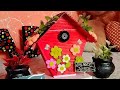 Let's make beautiful bird house with West cardboard // bird house. #cardboard #birdhouse