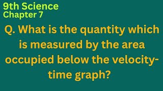 What is the quantity which is measured by the area occupied below the velocity-time graph?