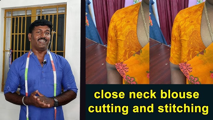 Closed Neck Blouse Cutting & Stitching 