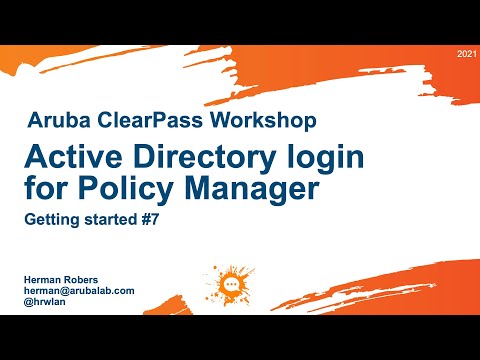 Aruba ClearPass Workshop (2021) - Getting Started #6 Active Directory login for Policy Manager
