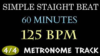 125 BPM Drum Loop - 1 HOUR ~ 4/4 Metronome Beat | Simple Straight Beat - Practice Tool - Drum Beat