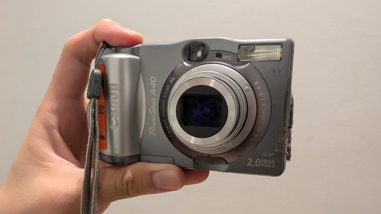 Canon PowerShot A40 シルバー Canon Powershot A40 from 2001 - YouTube