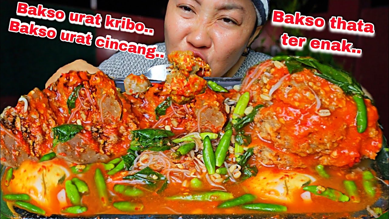 BAKSO THATA TER ENAK 🤤,BAKSO URAT KRIBO + BAKSO URAT CINCANG ,DITEMANIN HUJAN BADAY 💦💨