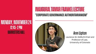 Inaugural Tamar Frankel Lecture featuring Ann Lipton