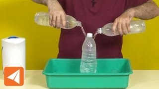 Creating low pressure inside a plastic bottle crushes it | Pressure | Physics