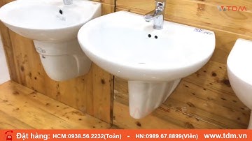 TDM.VN | Review chậu rửa mặt lavabo Caesar L2220 chân P2436 + vòi B490CP giá tốt nhất