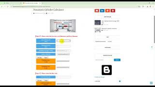 Pneumatic Cylinder Calculator Tool screenshot 1