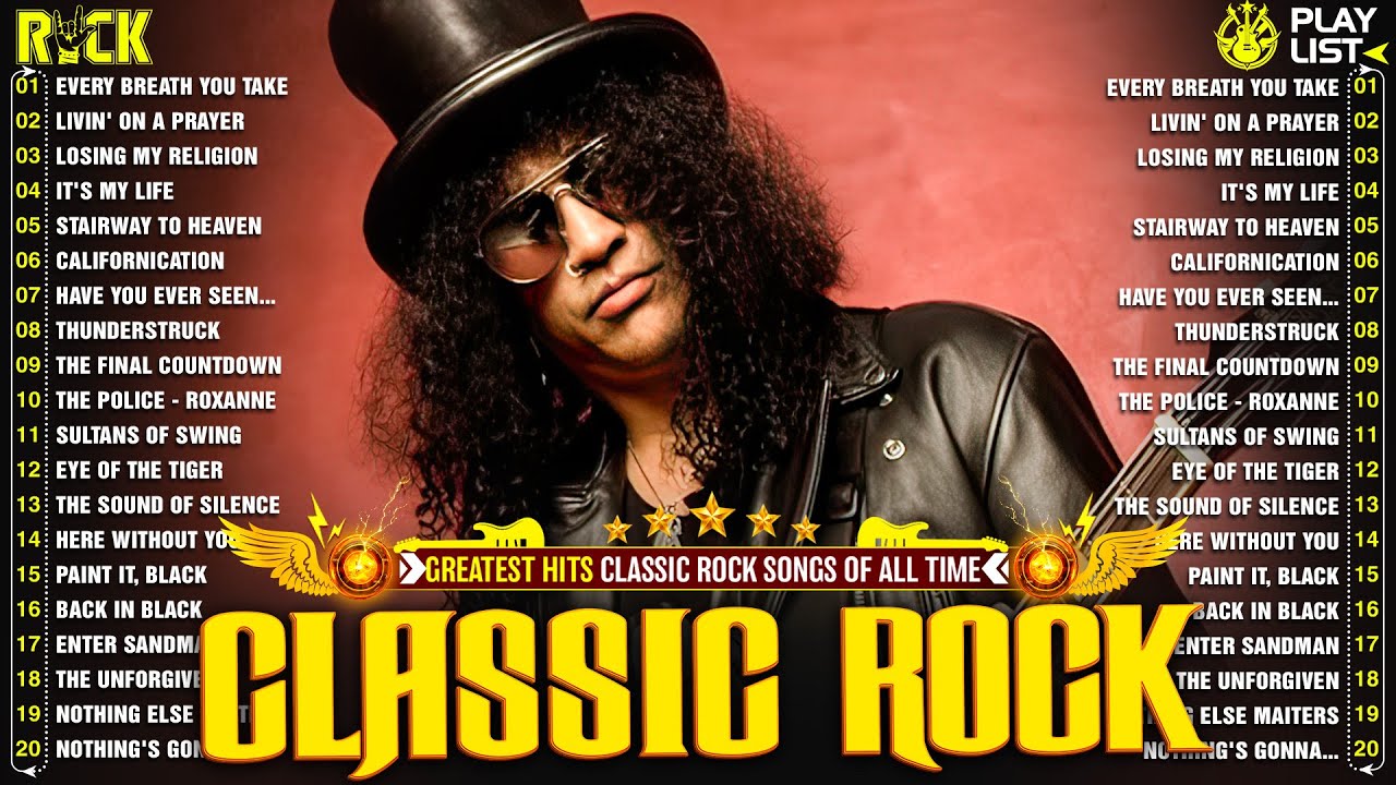 Top 500 Classic Rock Songs 70s 80s 90s ⚡ Queen, Guns N' Roses, Metallica, AC/DC, Aerosmith, Bon Jovi