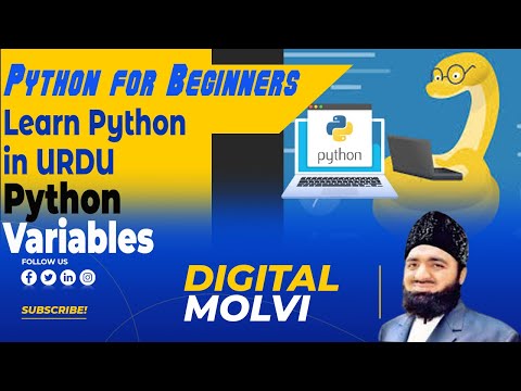Variables in python : Python Tutorial for Beginners Part 2  - Learn Python in Urdu  for Beginners
