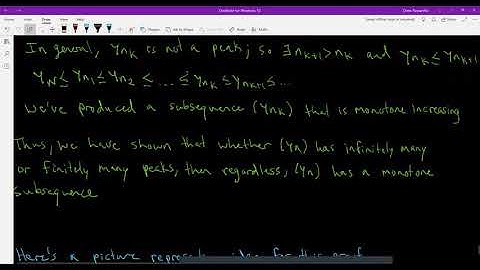 Intro to Real Analysis - Video 14: subsequences, Monotone Subseq. Thm, B-W Theorem