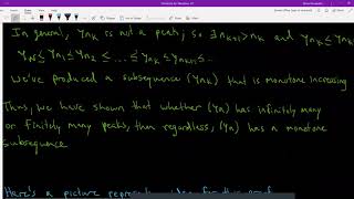 Intro to Real Analysis - Video 14: subsequences, Monotone Subseq. Thm, B-W Theorem