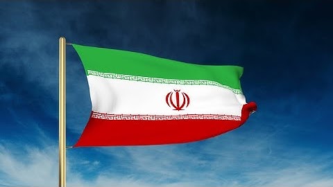 Iran Flag Slider Style. Waving In The Win With Cloud Background Animation Stock Animation