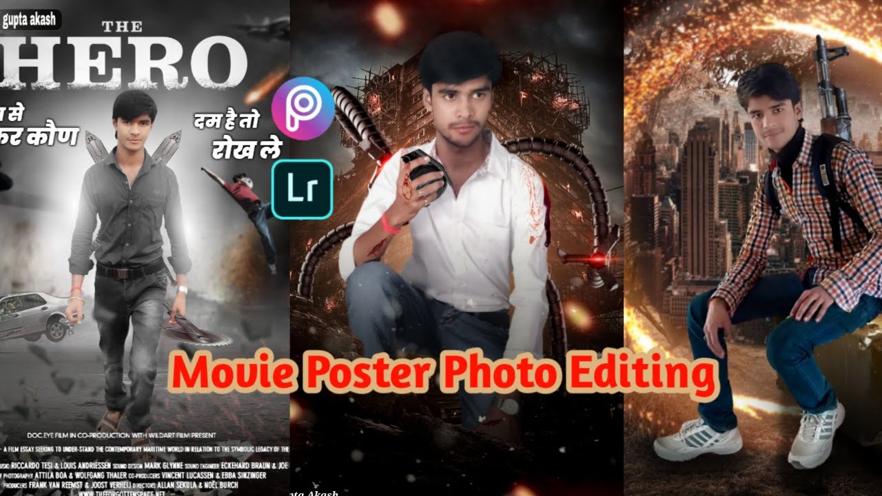PicsArt 3D Shootar Photo Editing Gun Shot Editing Movie Poster In